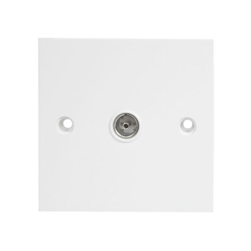 Dencon Single Flush Coax TV Socket White
