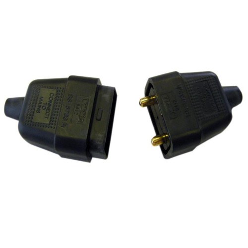 Dencon 2 Pin Rubber Connector Plug 10A Black