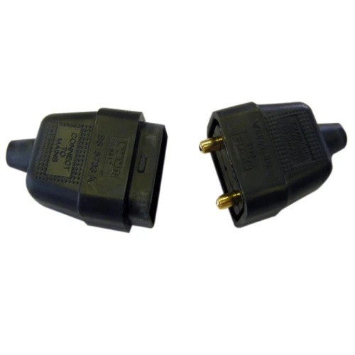 Dencon 2 Pin Rubber Connector Plug 10A Black