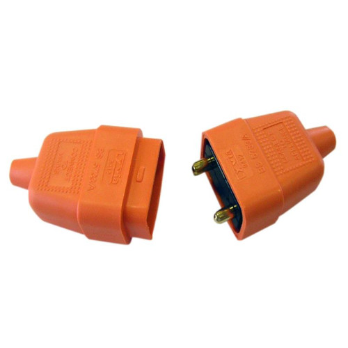 Dencon 2 Pin Rubber Connector Plug 10A Orange