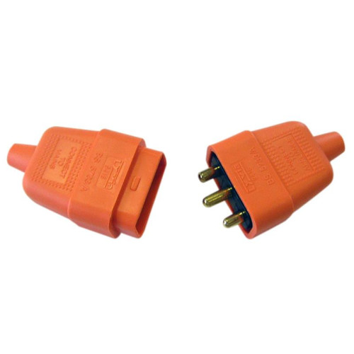 Dencon 3 Pin Rubber Connector Plug 10A Orange