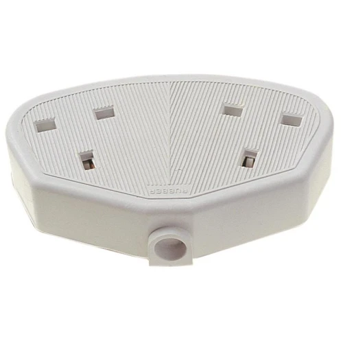 Dencon Rubber Trailing Socket 13A 2-Gang White