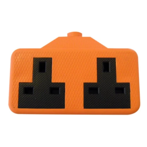 Dencon Trailing Socket 13A 2-Gang Orange