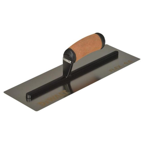 DeWalt 0.5mm FLEX Stainless Steel Flat Trowel, Leather Handle 14in