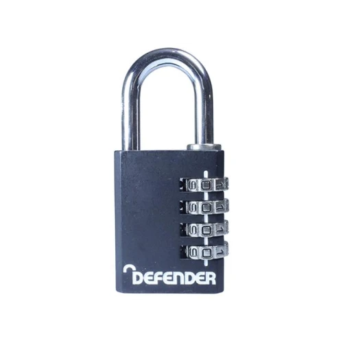 Defender Black Diecast Combination Padlock 40mm