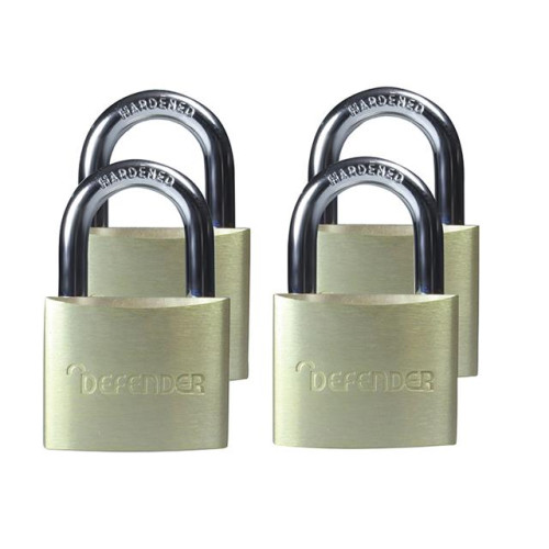 Defender Aluminium Padlock Keyed Alike Quad Pack 40mm