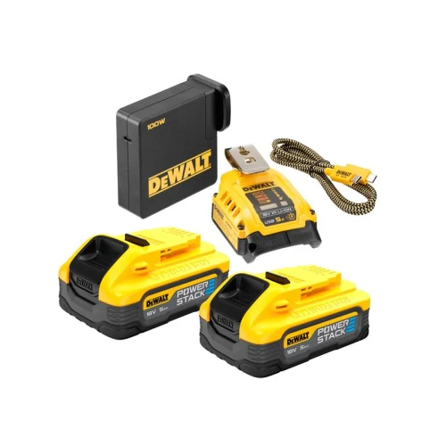 Dewalt DCB094 H2USB-C POWERSTACK&acirc;&cent; Starter Kit 18V 2 x 5.0Ah Li-ion