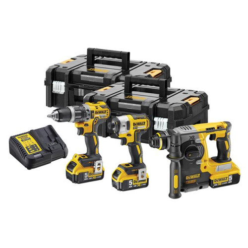 Dewalt DCK368P3T XR 3 Piece Kit 18V 3 x 18V 5.0Ah Li-ion