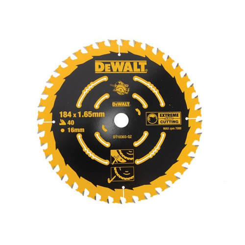 Dewalt Circular Saw Blade 184 x 16mm x 40T Corded Extreme Framing