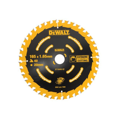 Dewalt Circular Saw Blade 165 x 20mm x 40T Cordless Extreme Framing