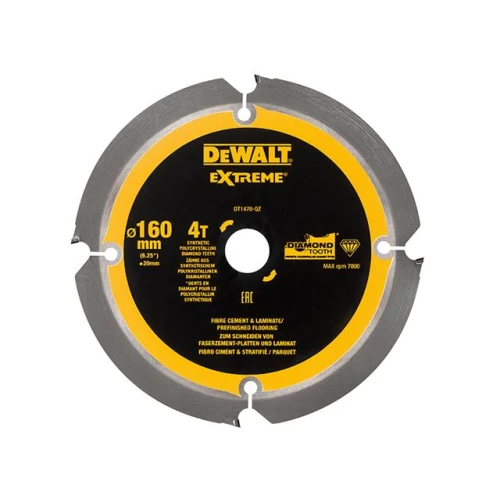 Dewalt Extreme PCD Fibre Cement Saw Blade 160 x 20mm x 4T