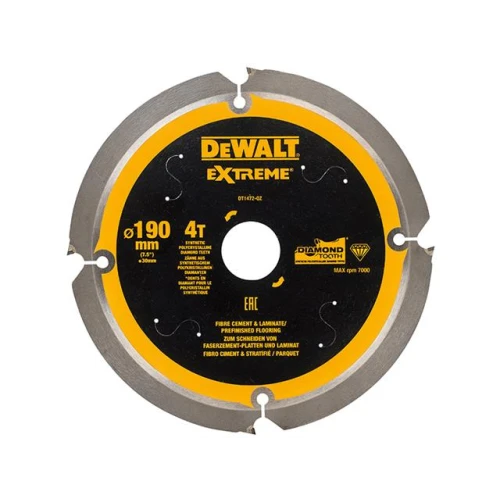 Dewalt Extreme PCD Fibre Cement Saw Blade 190 x 30mm x 4T