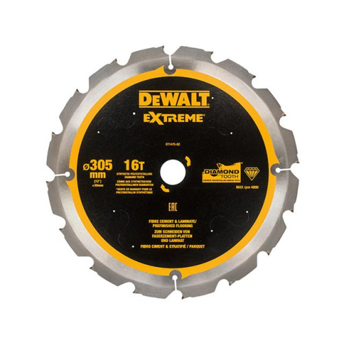Dewalt Extreme PCD Fibre Cement Blade 305 x 30mm x 16T