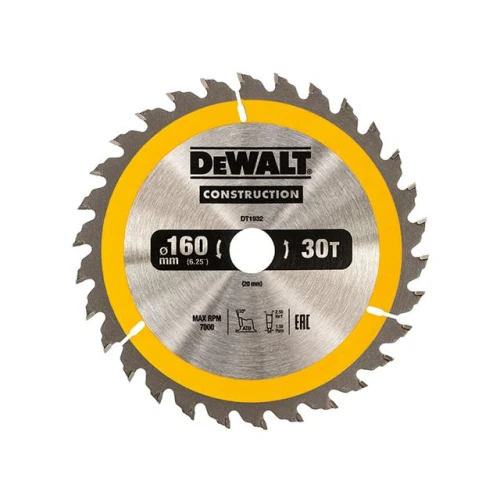 Dewalt Construction Circular Saw Blades 160 x 20mm x 30T