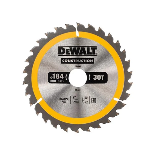 Dewalt Construction Circular Saw Blade 184 x 30mm x 30T