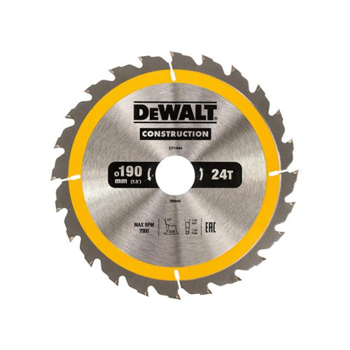Dewalt Construction Circular Saw Blade 190 x 30mm x 24T