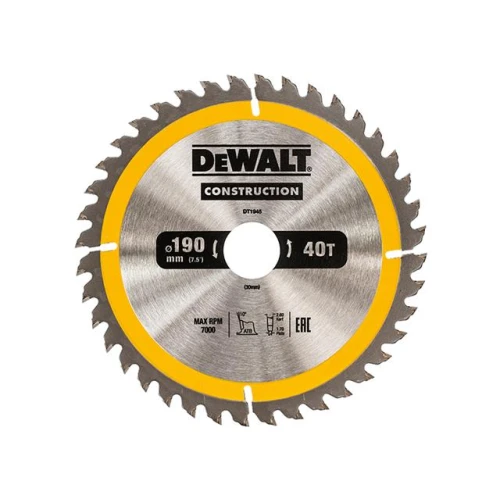 Dewalt Construction Circular Saw Blade 190 x 30mm x 40T