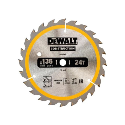 Dewalt Construction Trim Saw Blade 136 x 10mm x 24T