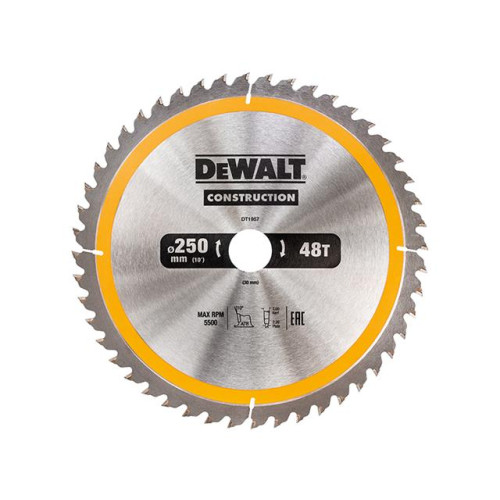 Dewalt Construction Circular Saw Blade 250 x 30mm x 48T