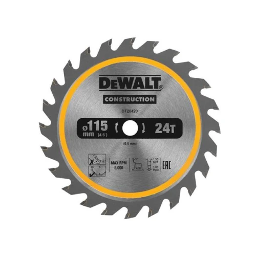 Dewalt DT20420 TCT Construction Circular Saw Blade 115 x 9.5mm x 24T