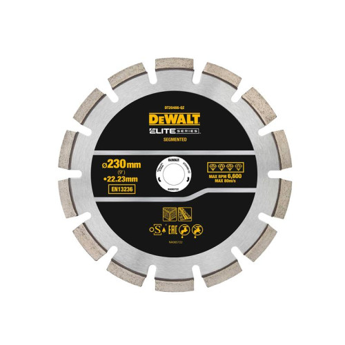 Dewalt ELITE SERIESâ„¢ Asphalt Diamond Segmented Wheel 230 x 22.23mm