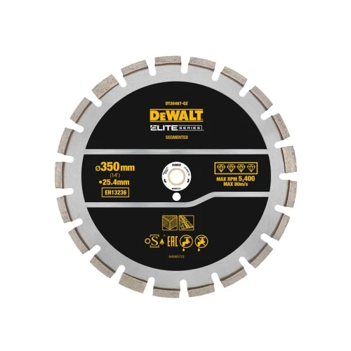 Dewalt ELITE SERIES&acirc;&cent; Asphalt Diamond Segmented Wheel 350 x 25.4mm