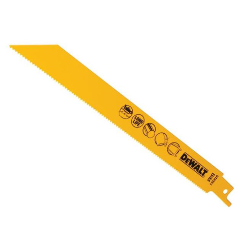 Dewalt Sabre Blade Bi Metal Fast Cuts Metals, Sheet Metals 203mm Pack of 5