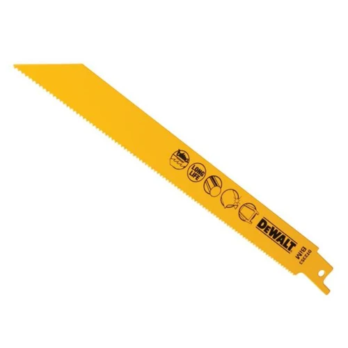 Dewalt Sabre Blade Bi Metal Fast Cuts Metals, Sheet Metals 203mm Pack of 5