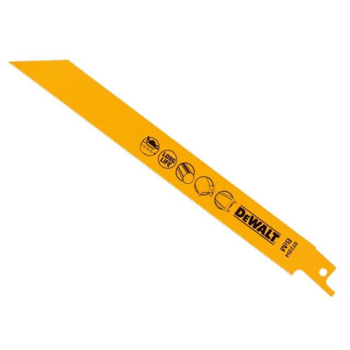 Dewalt Sabre Blade Bi Metal for Metal Pipes & Profiles 203mm Pack of 5