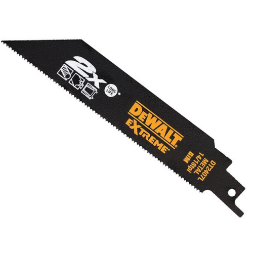 Dewalt DT2407L 2X Life Reciprocating Metal Saw Blades 152mm 14/18 TPI (5)