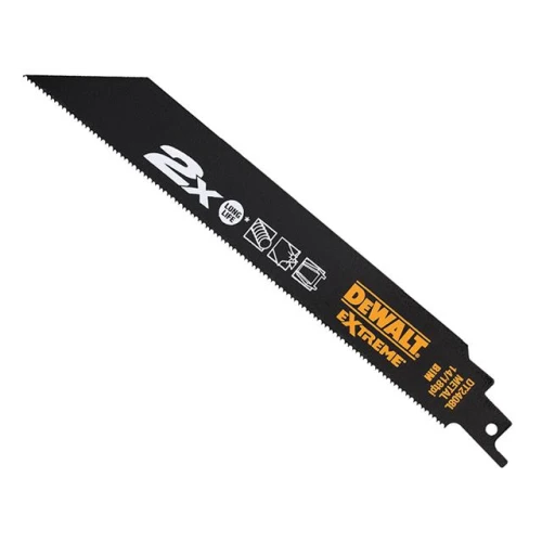 Dewalt 2X Life Metal Reciprocating Blades 203mm Pack of 5