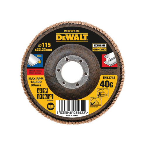 Dewalt Extreme Flap Disc 115 x 22.2mm 40G