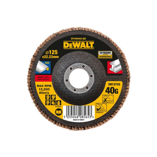 Dewalt DT30602 Extreme Metal Flap Disc 125 x 22.2mm x 40G
