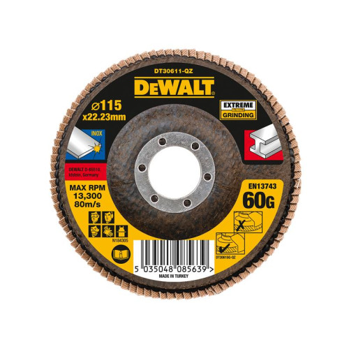 Dewalt Extreme Flap Disc 115 x 22.2mm 60G