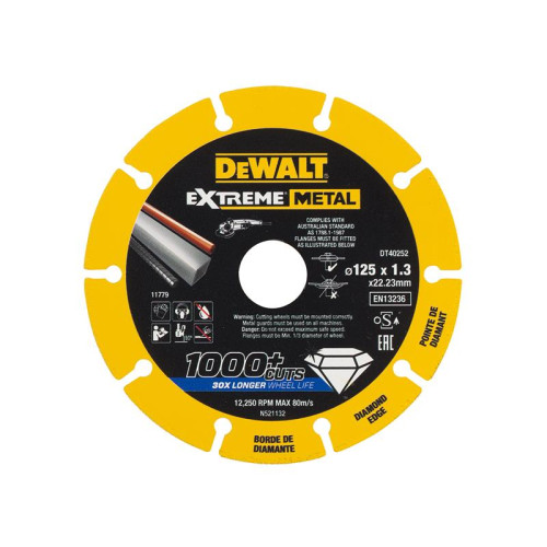 Dewalt DT40252 Extreme Diamond Metal Cutting Disc 125 x 22.23 x 1.3mm