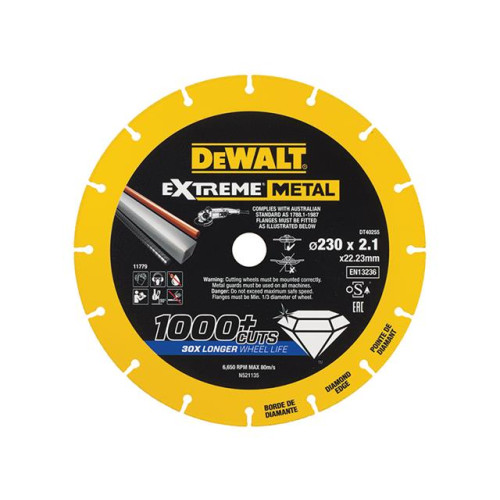Dewalt Extreme Metal Cut Off Saw Blade 230 x 22.23 x 2.10mm