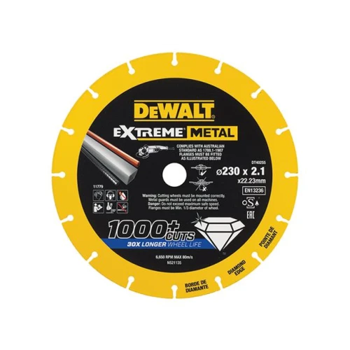Dewalt Extreme Metal Cut Off Saw Blade 230 x 22.23 x 2.10mm