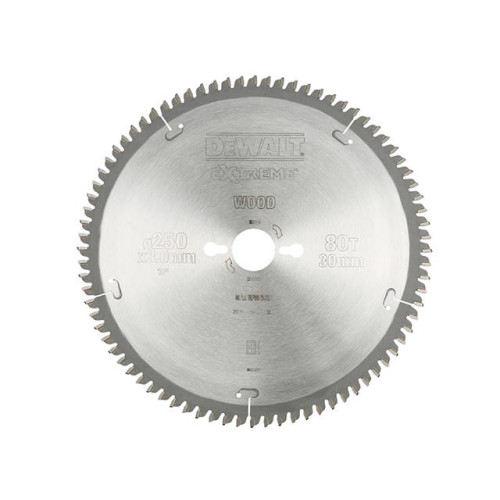 Dewalt Circular Saw Blade 250 x 30mm x 80T Series 40 Extra Fine Finish