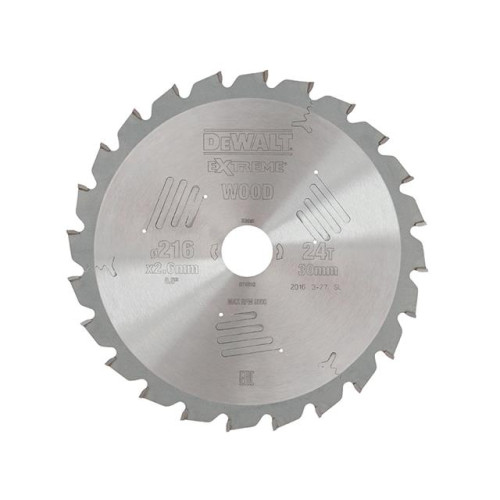 Dewalt Circular Saw Blade 216 x 30mm x 24T Series 60 Fast Rip