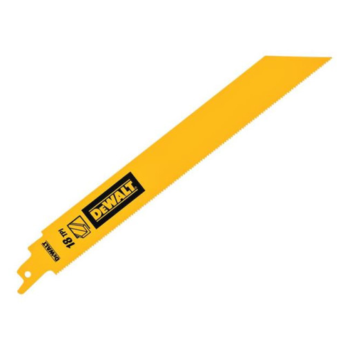 Dewalt Bi-Metal 1in High Metal Reciprocating Blade 228mm x 18 TPI (Pack 5)