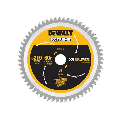 Dewalt FlexVolt XR Table Saw Blade 210mm x 30mm 60T