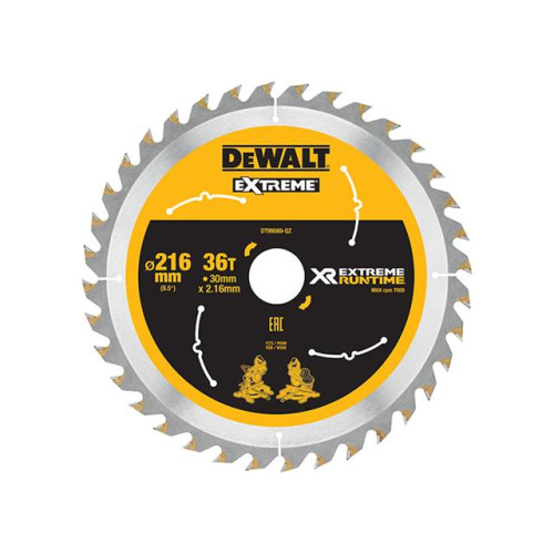 Dewalt FlexVolt XR Circular Saw Blade 216mm x 30mm 36T