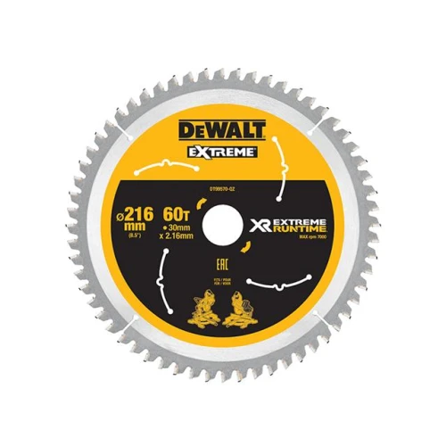 Dewalt FlexVolt XR Circular Saw Blade 216mm x 30mm 60T