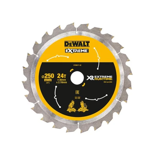 Dewalt Extreme Runtime FlexVolt Mitre Saw Blade 250 x 30mm x 24T