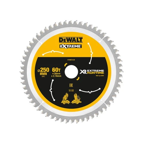 Dewalt Extreme Runtime FlexVolt Mitre Saw Blade 250 x 30mm x 60T