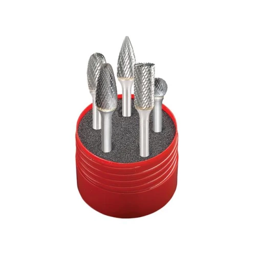 Dormer Solid Carbide Rotary Burr Cylindrical Set 5 Piece