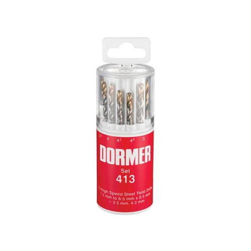 Dormer A094 No.413 HSS TiN Coated Drill Set of 13 1.5- 6.50mm x 0.5mm
