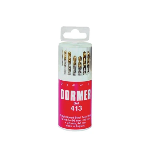 Dormer A094 No.419 HSS TiN Coated Drill Set of 19 1.00mm-10.00mm x 0.5mm
