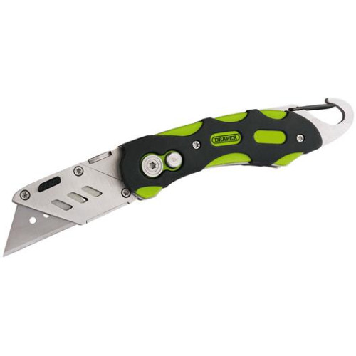 Draper Folding Trimming Knife with Belt Clip Green/Orange