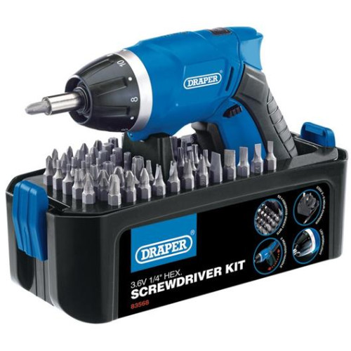 Draper 3.6V Cordless Screwdriver Kit